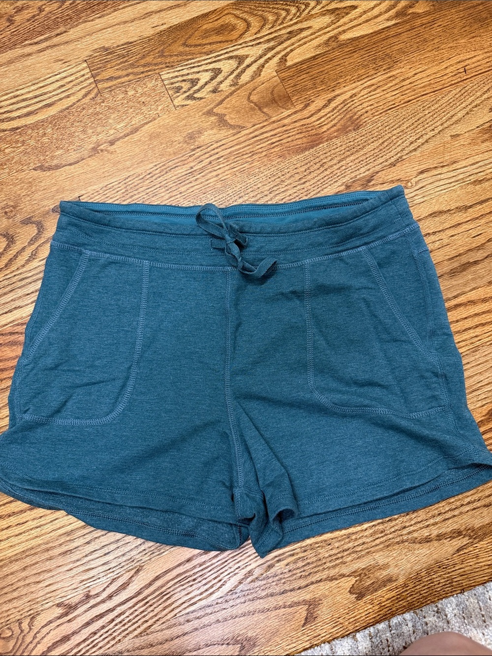 Patagonia Teal Drawstring Knit Athletic Shorts